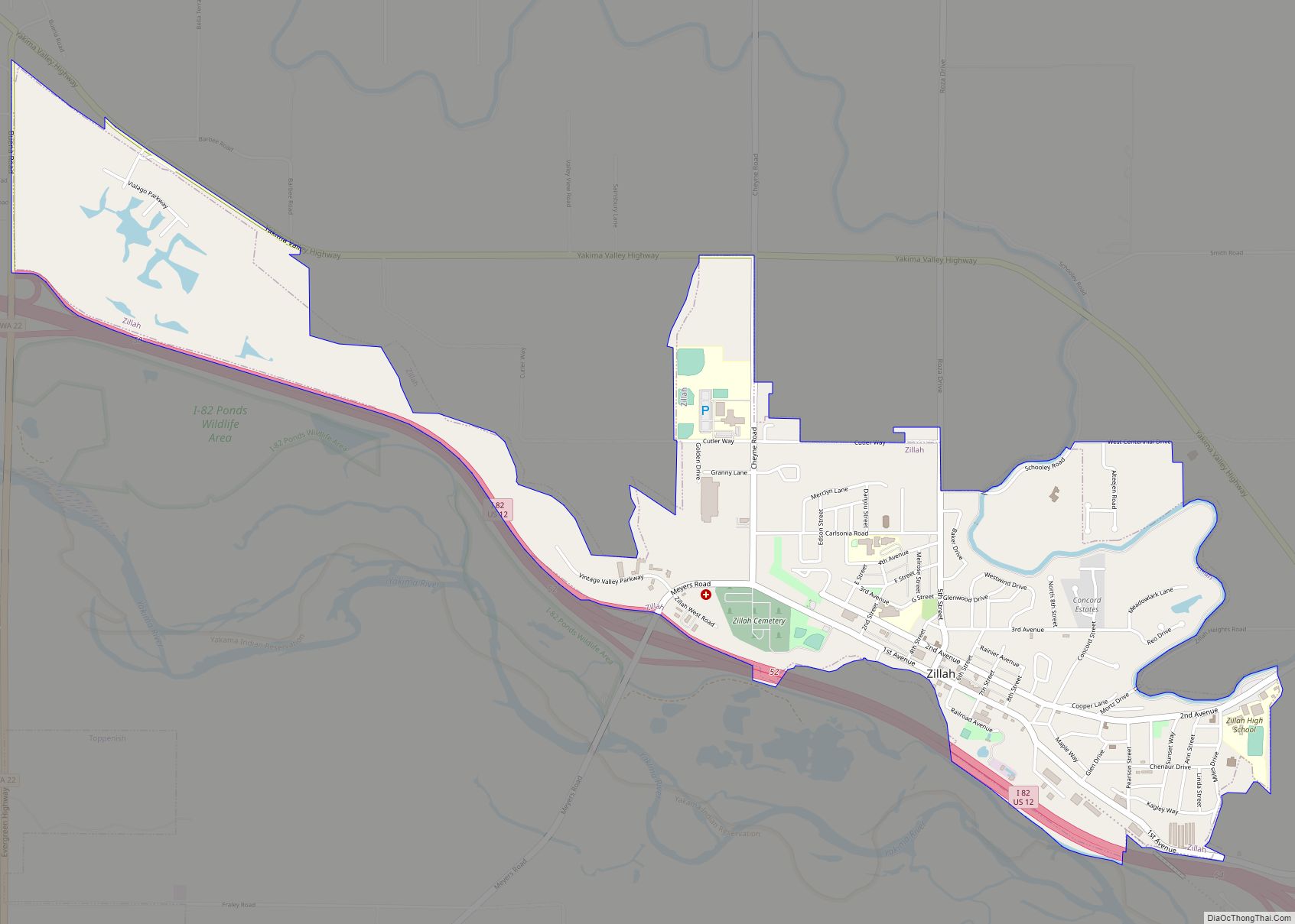 Map of Zillah city