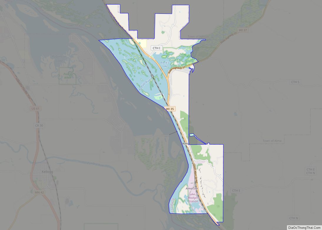 Map of Alma city, Wisconsin