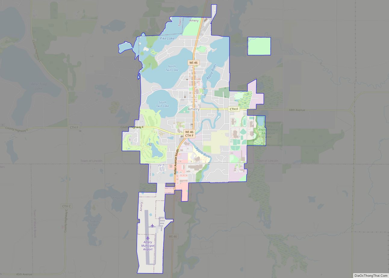 Map of Amery city