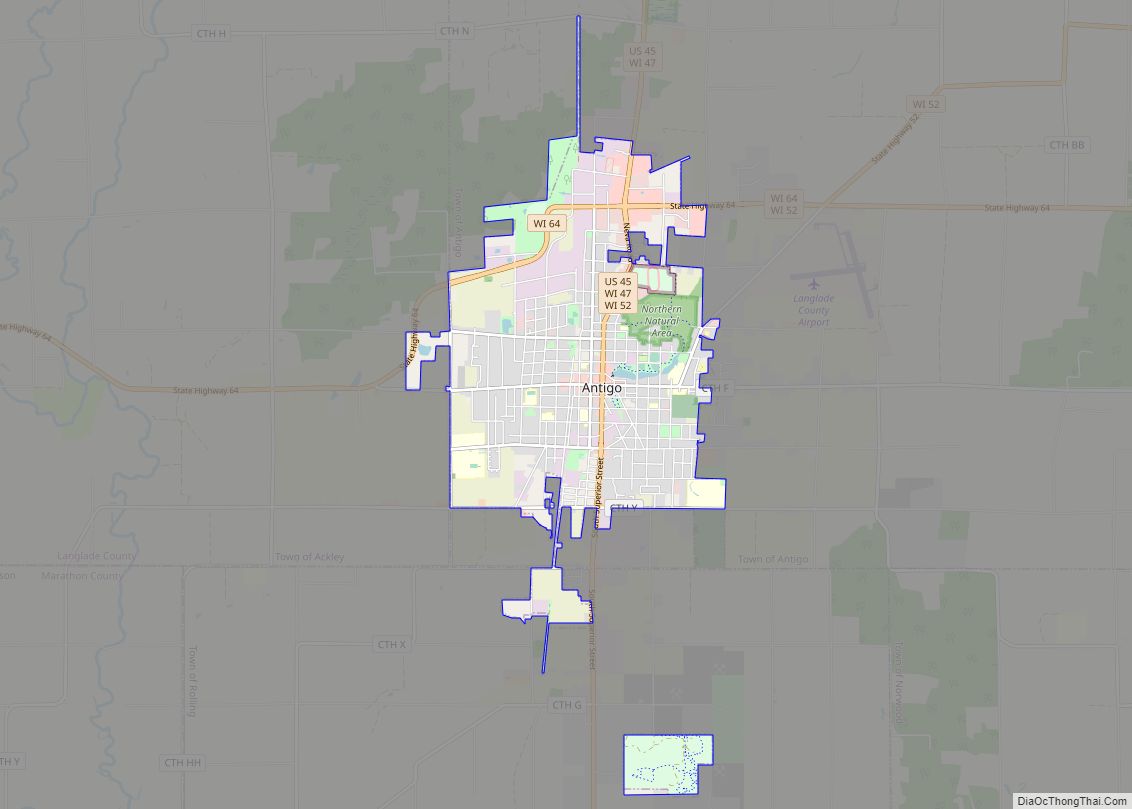 Map of Antigo city