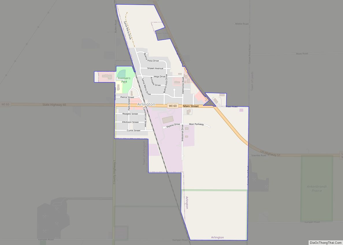 Map of Arlington village, Wisconsin