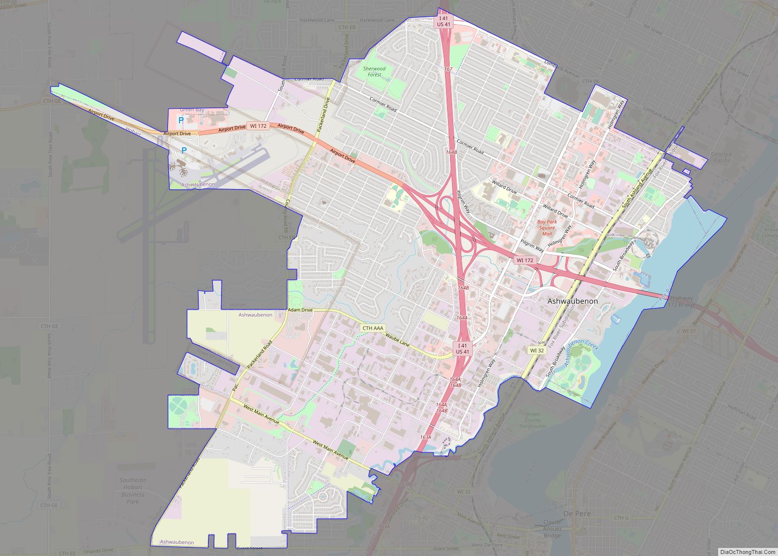 Map of Ashwaubenon village