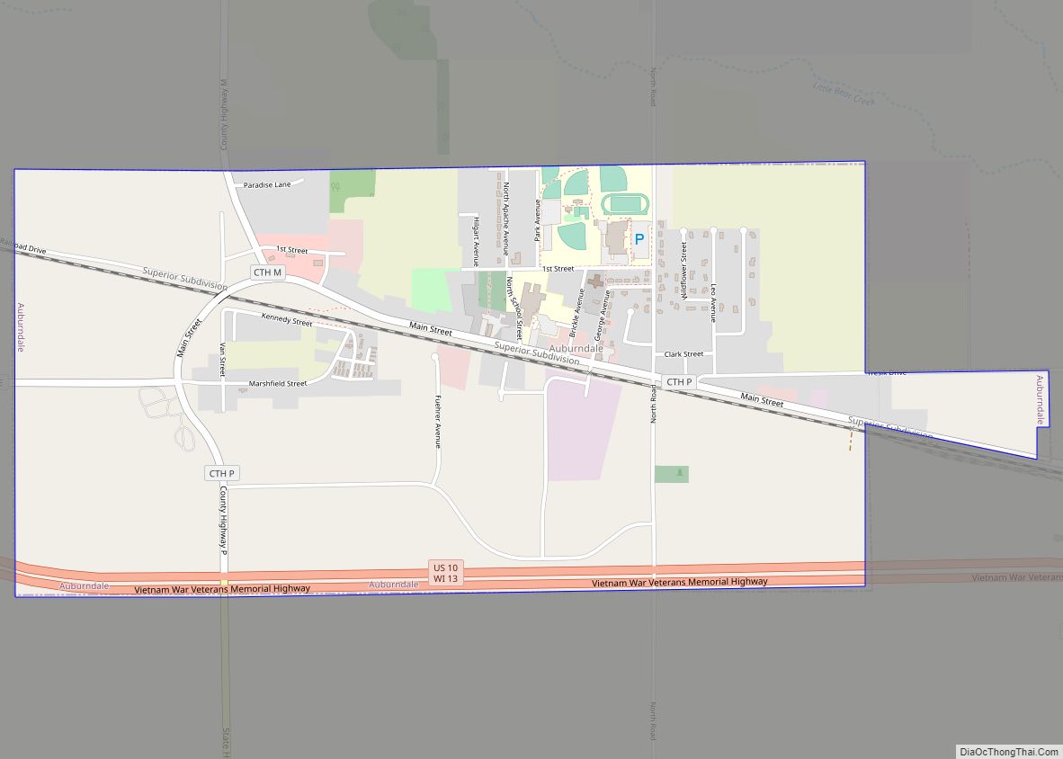 Map of Auburndale village, Wisconsin