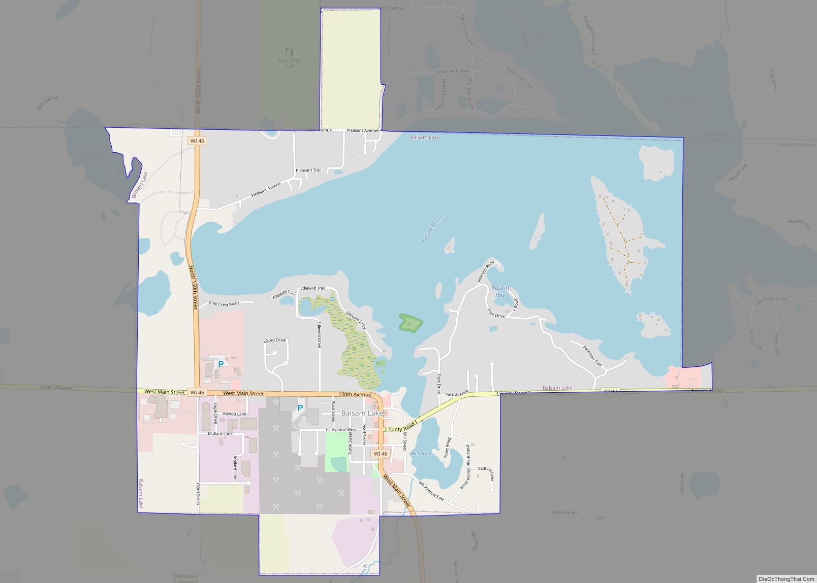 Map of Balsam Lake village