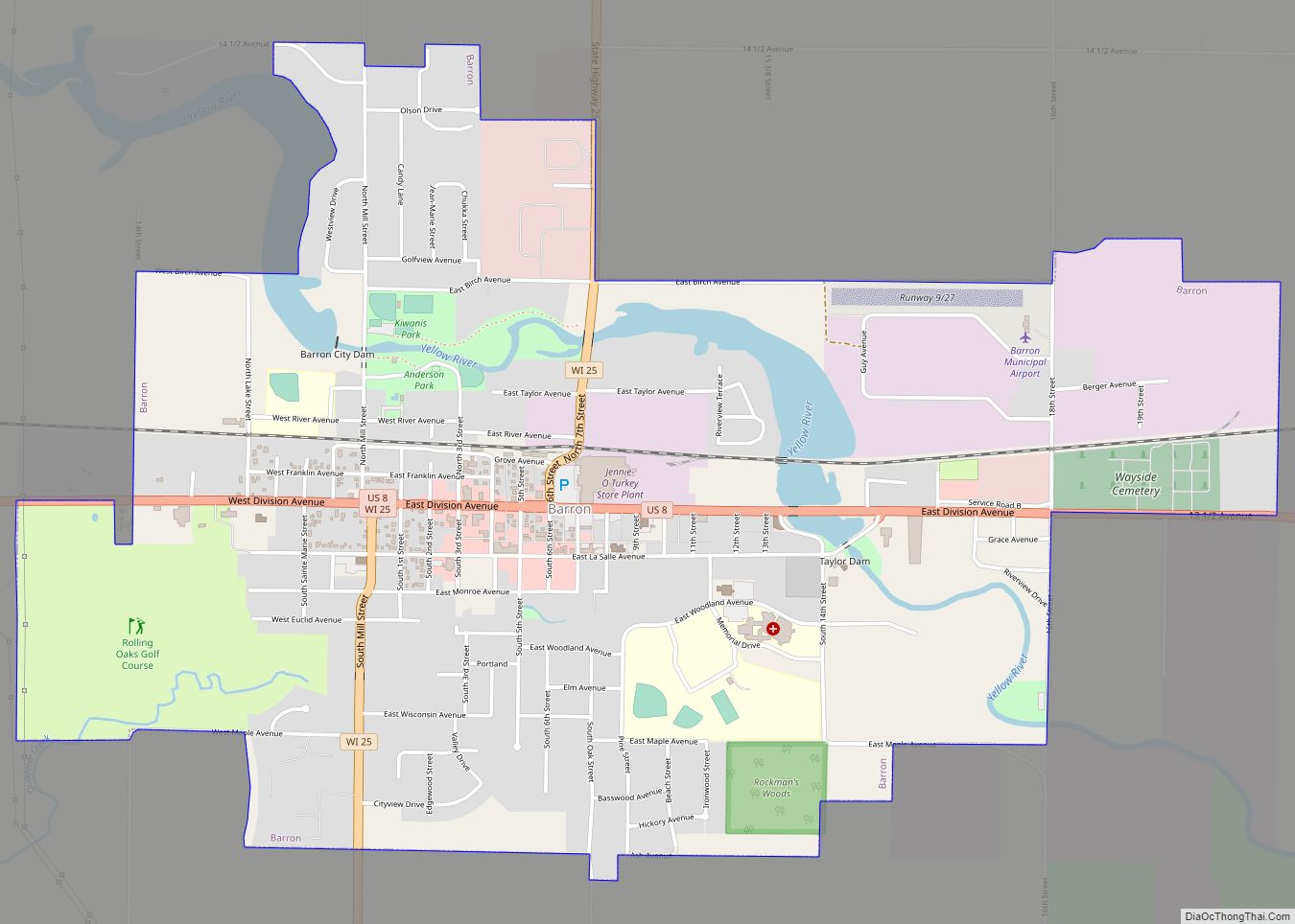 Map of Barron city