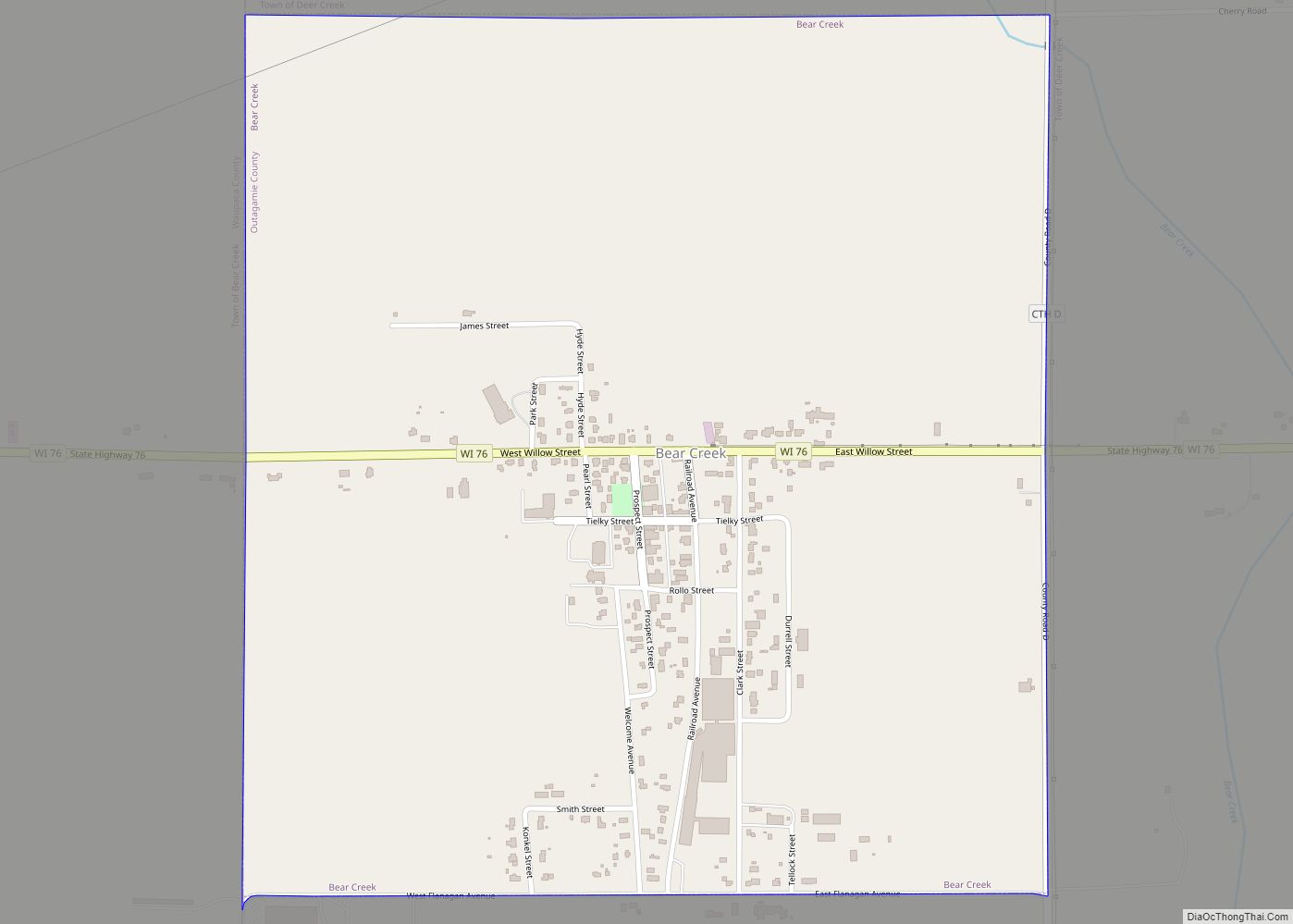 Map of Bear Creek village, Wisconsin