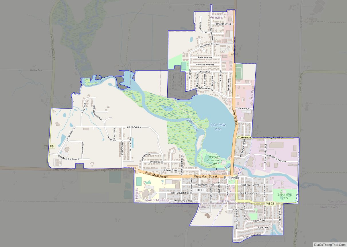 Map of Belleville village, Wisconsin