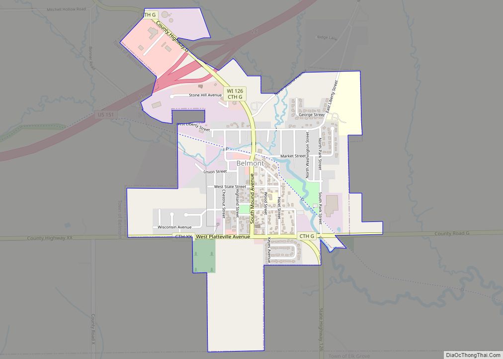 Map of Belmont village, Wisconsin