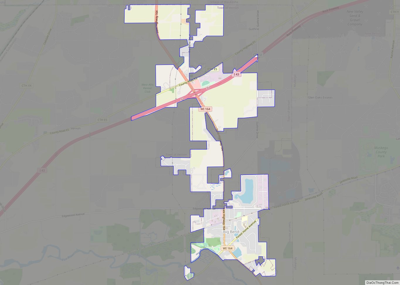 Map of Big Bend village, Wisconsin