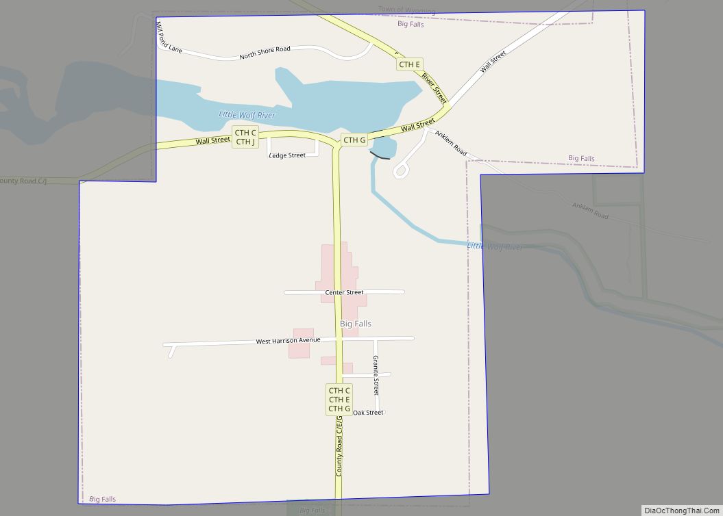 Map of Big Falls village, Wisconsin
