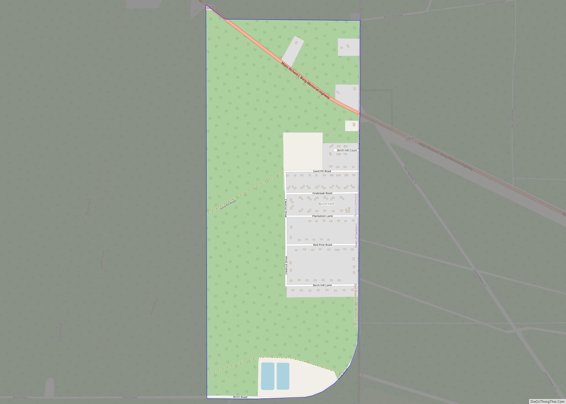 Map of Birch Hill CDP