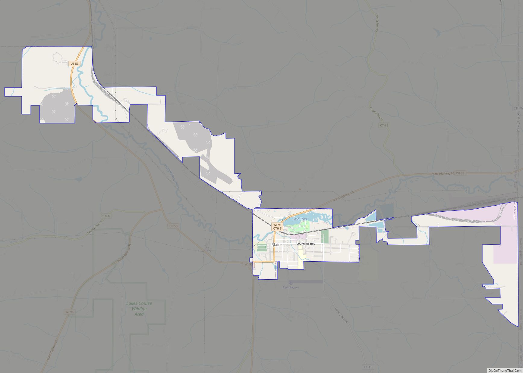 Map of Blair city, Wisconsin