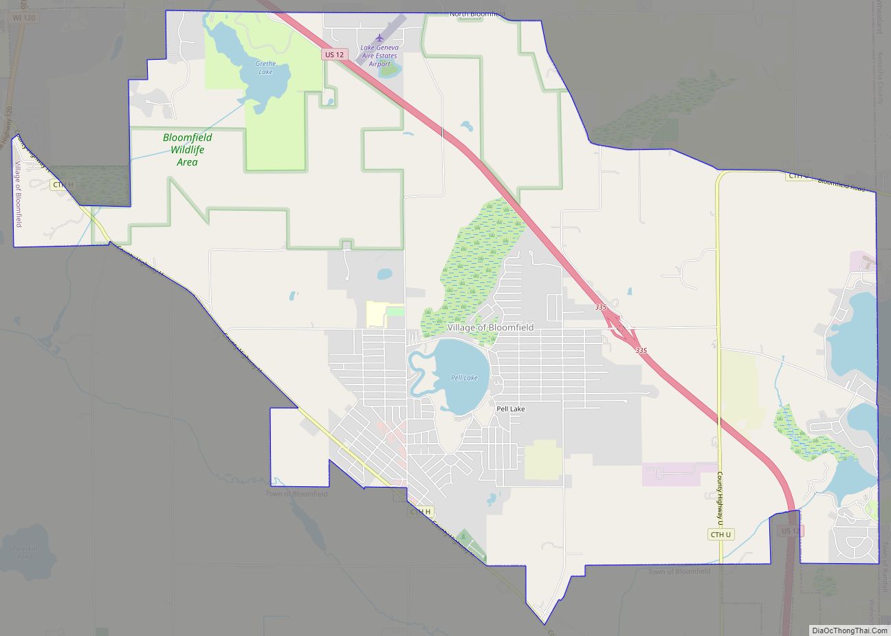 Map of Bloomfield village, Wisconsin