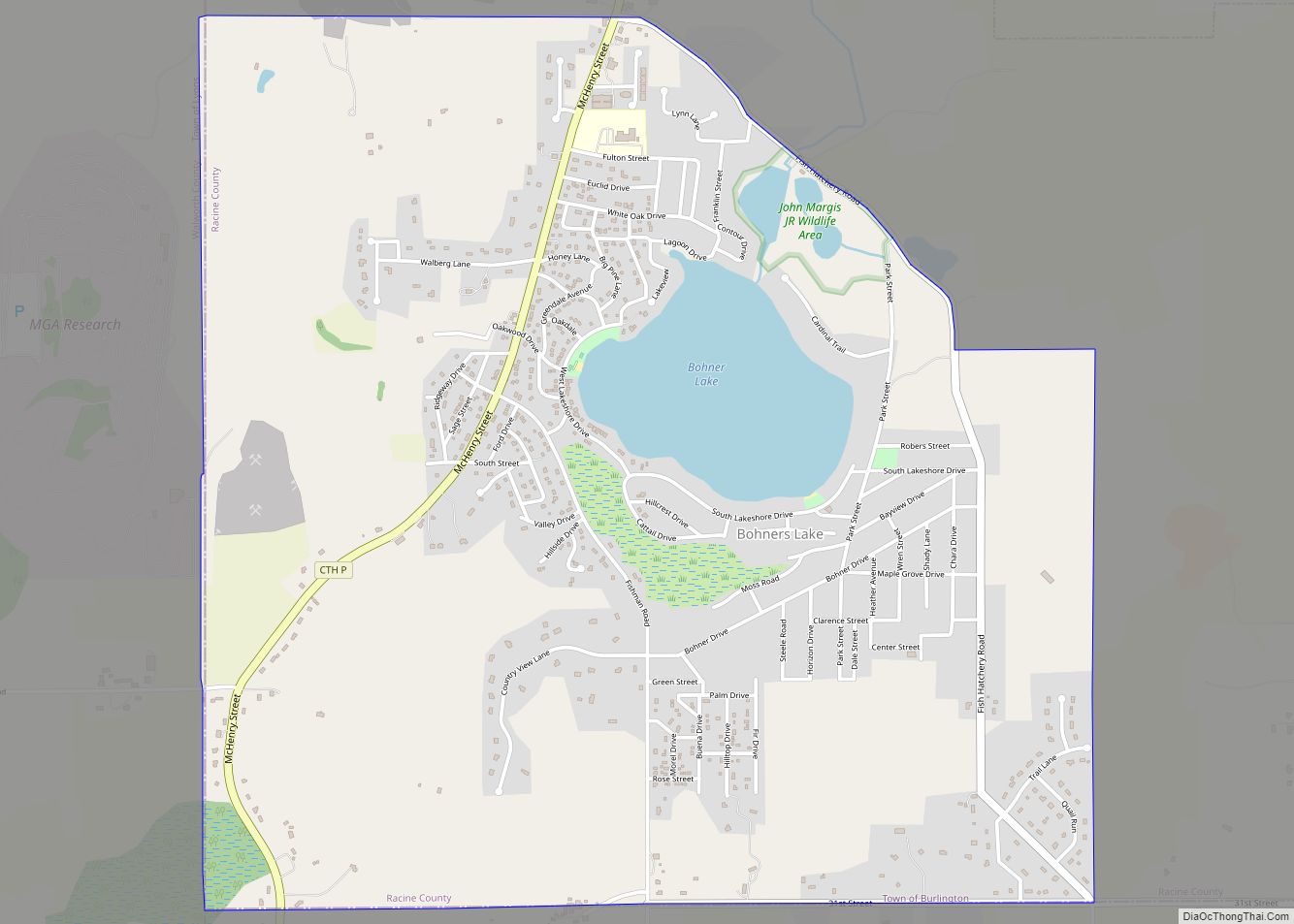 Map of Bohners Lake CDP