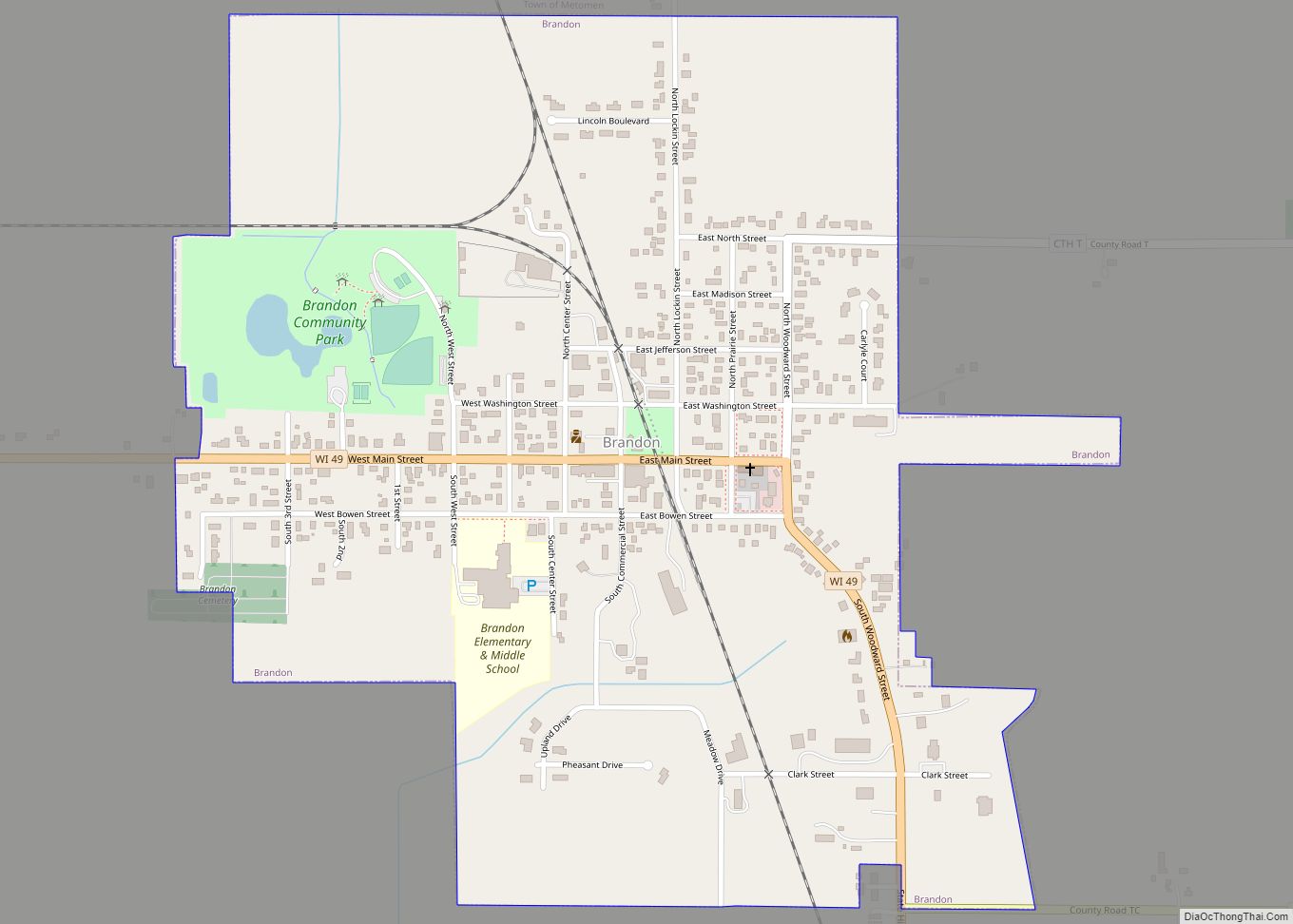 Map of Brandon village, Wisconsin