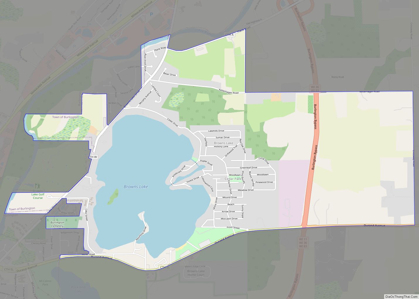 Map of Browns Lake CDP