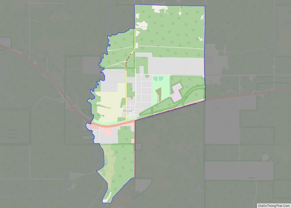 Map of Brule CDP, Wisconsin