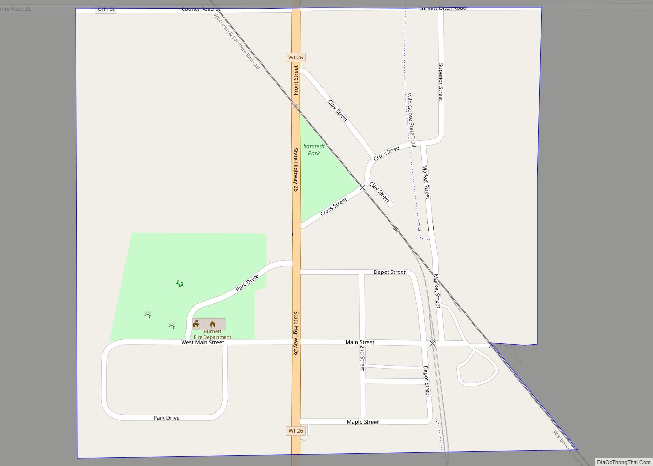 Map of Burnett CDP
