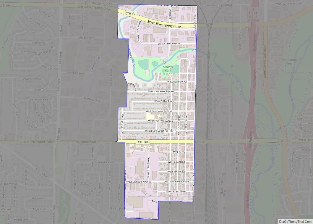 Map of Butler village, Wisconsin