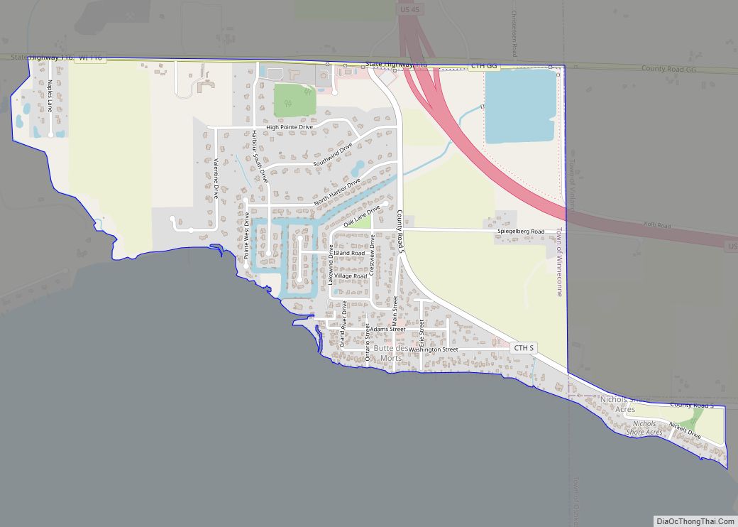 Map of Butte des Morts CDP