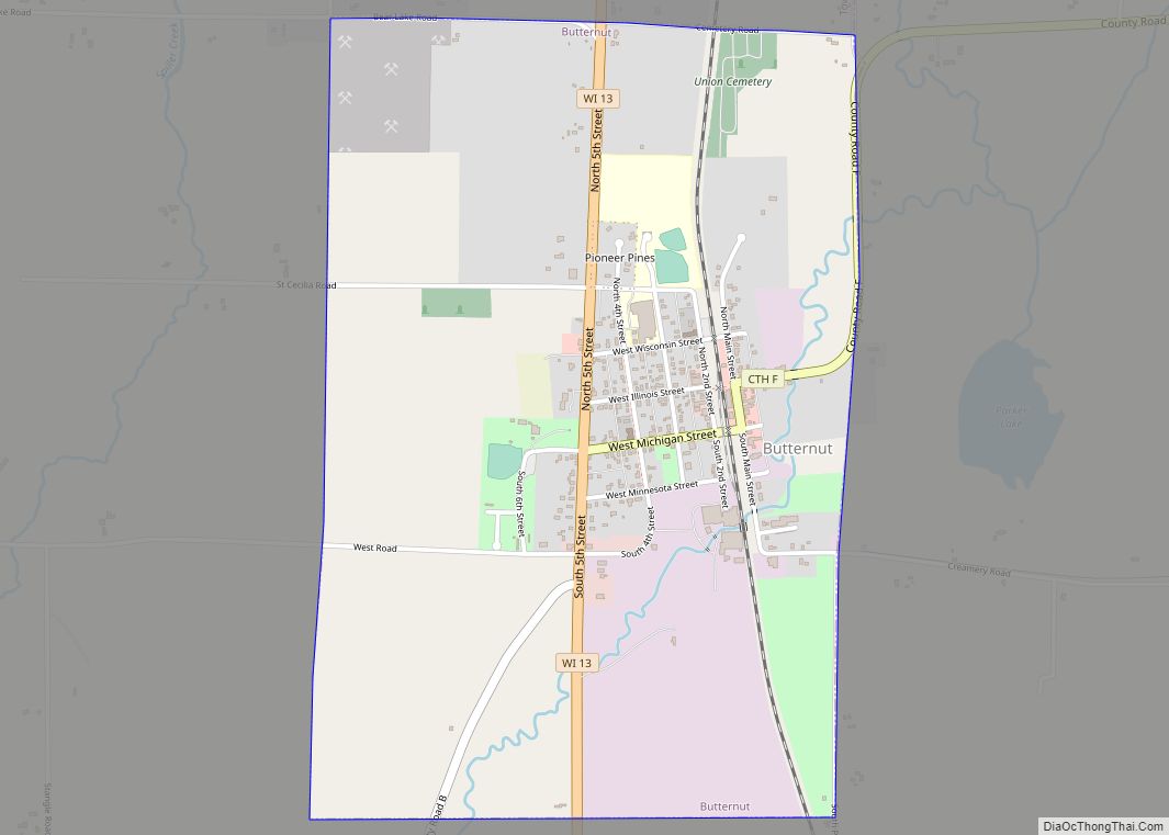 Map of Butternut village