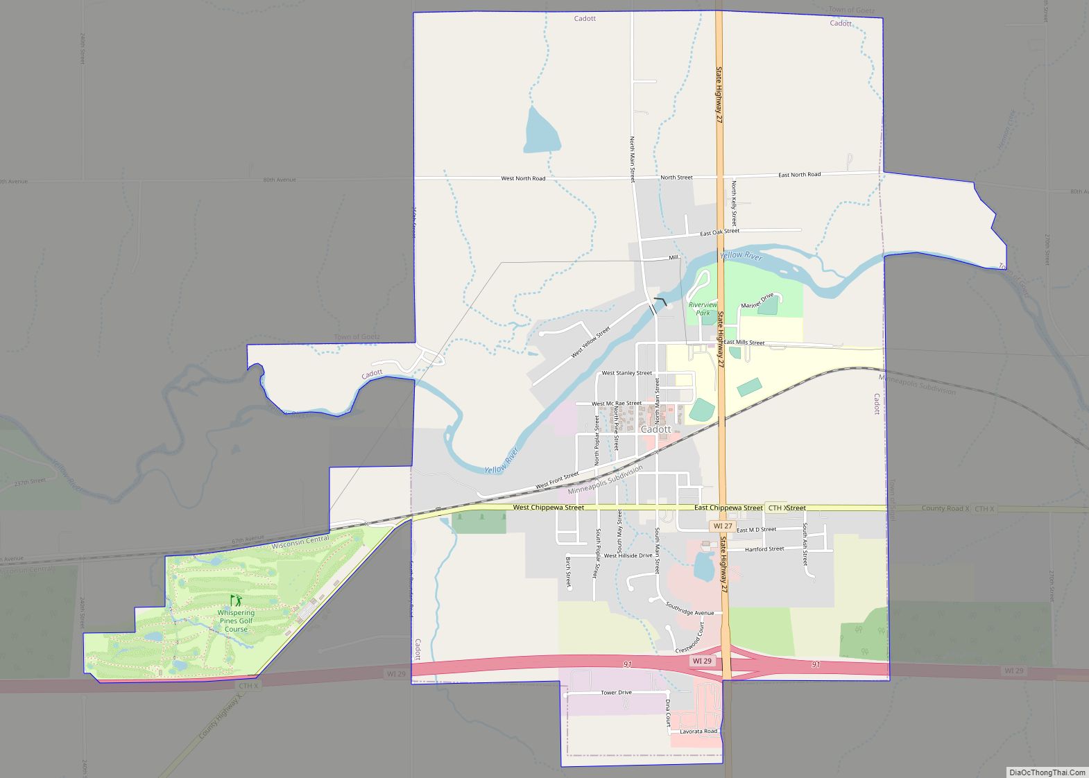 Map of Cadott village