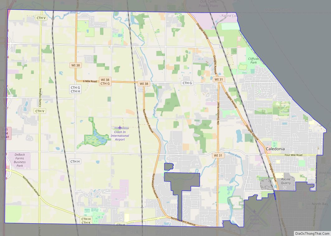 Map of Caledonia village, Wisconsin