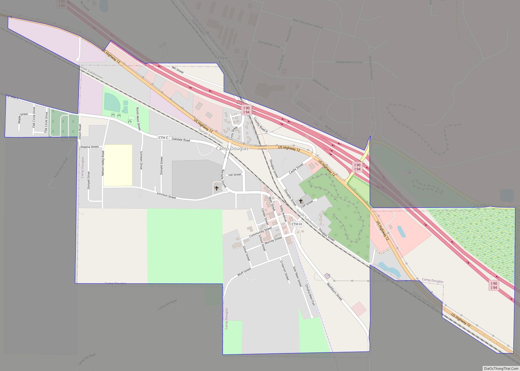 Map of Camp Douglas village