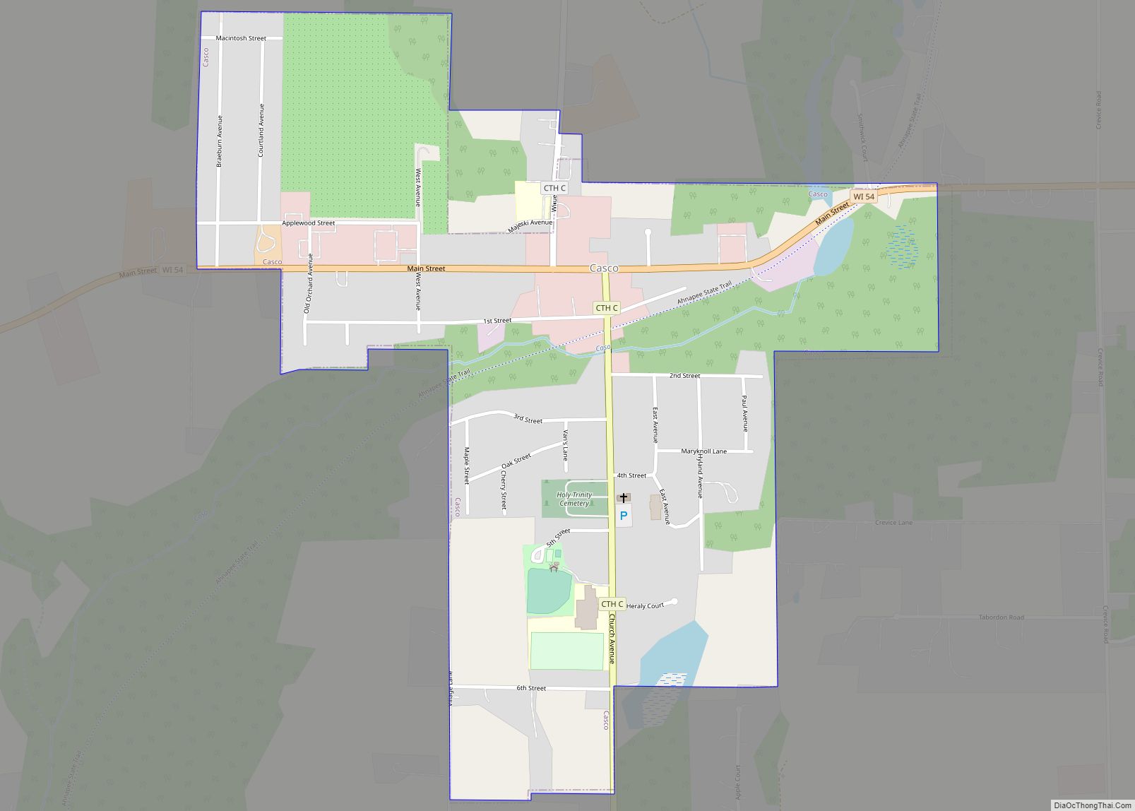 Map of Casco village, Wisconsin