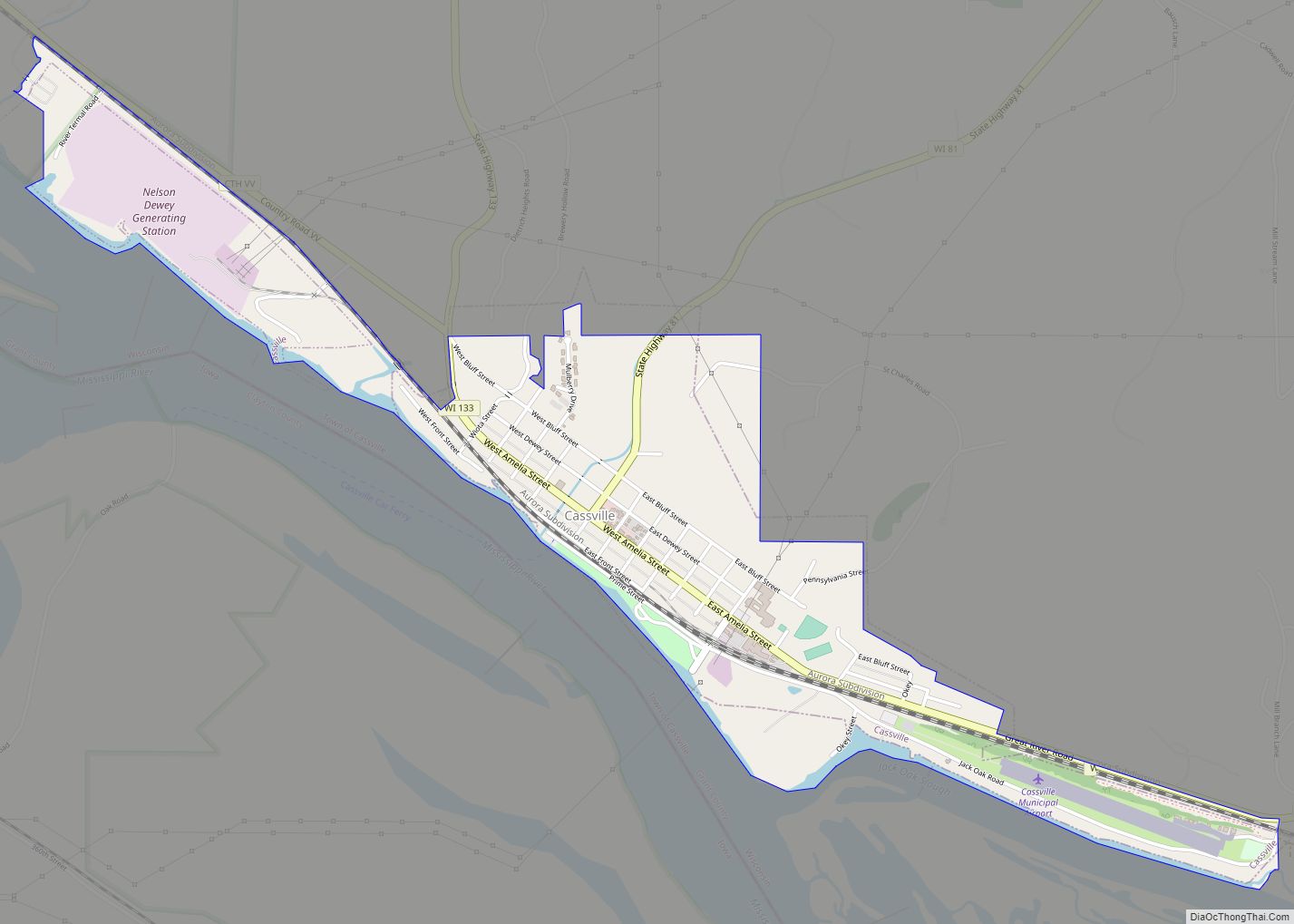 Map of Cassville village, Wisconsin