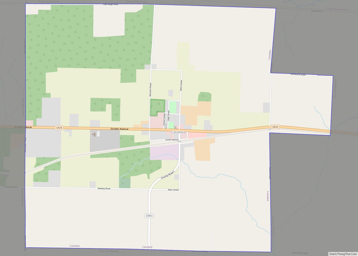 Map of Catawba village, Wisconsin