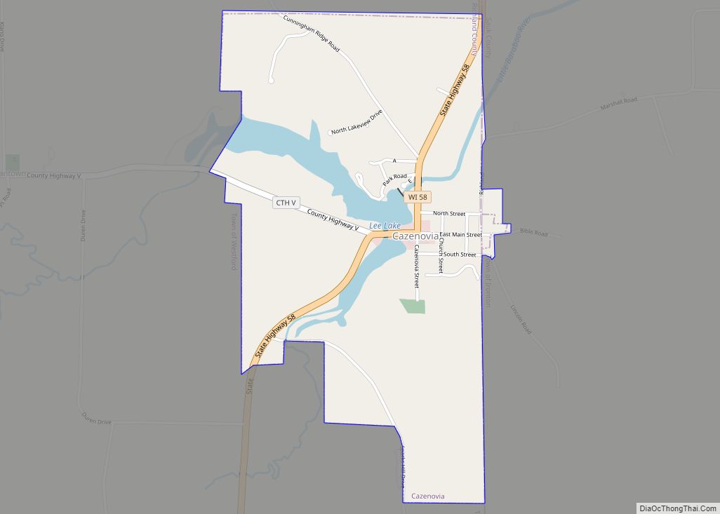 Map of Cazenovia village, Wisconsin