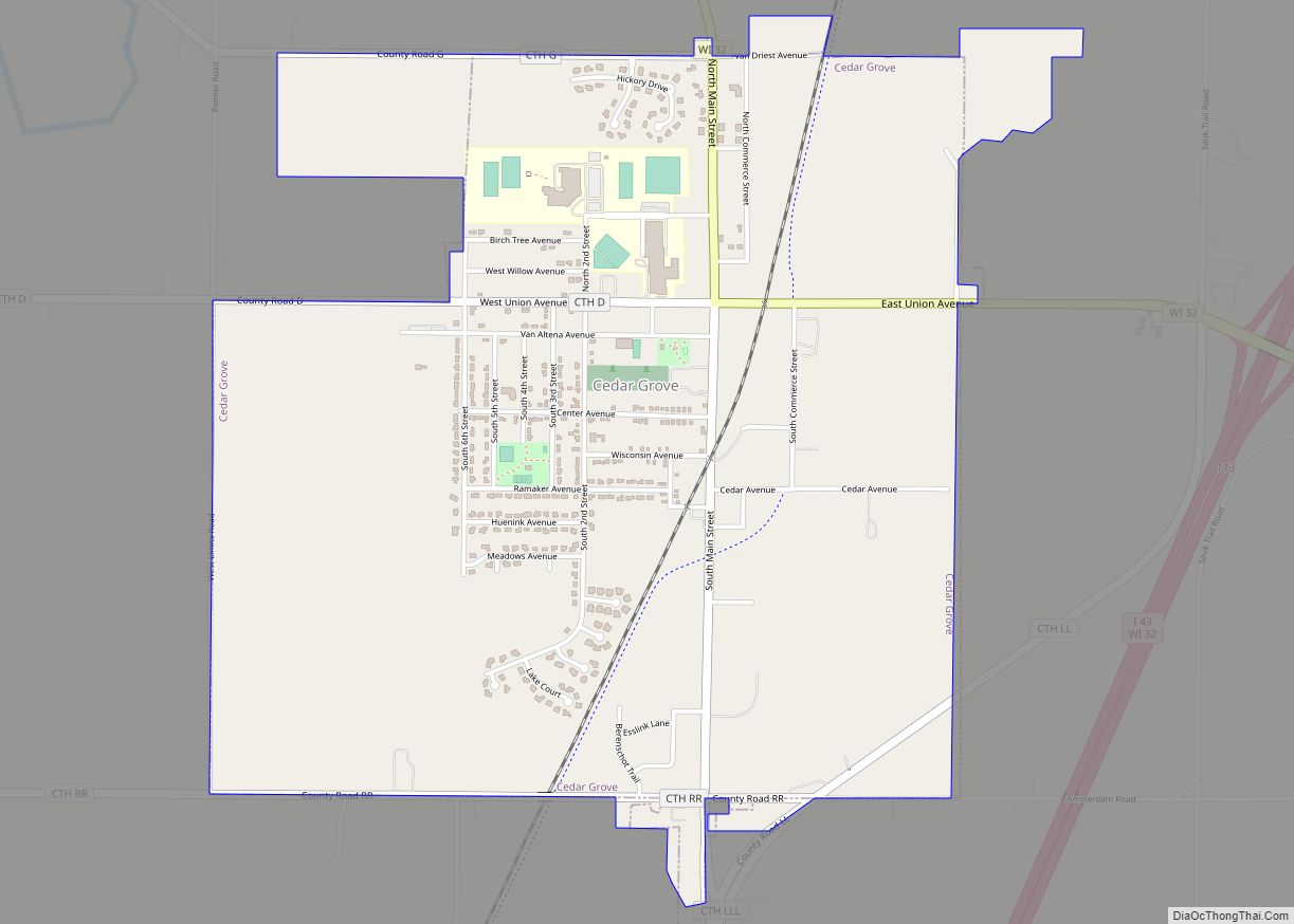 Map of Cedar Grove village, Wisconsin