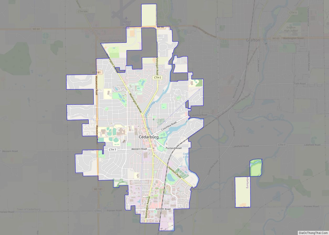 Map of Cedarburg city