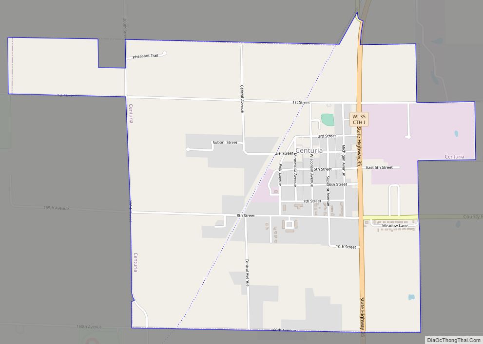 Map of Centuria village