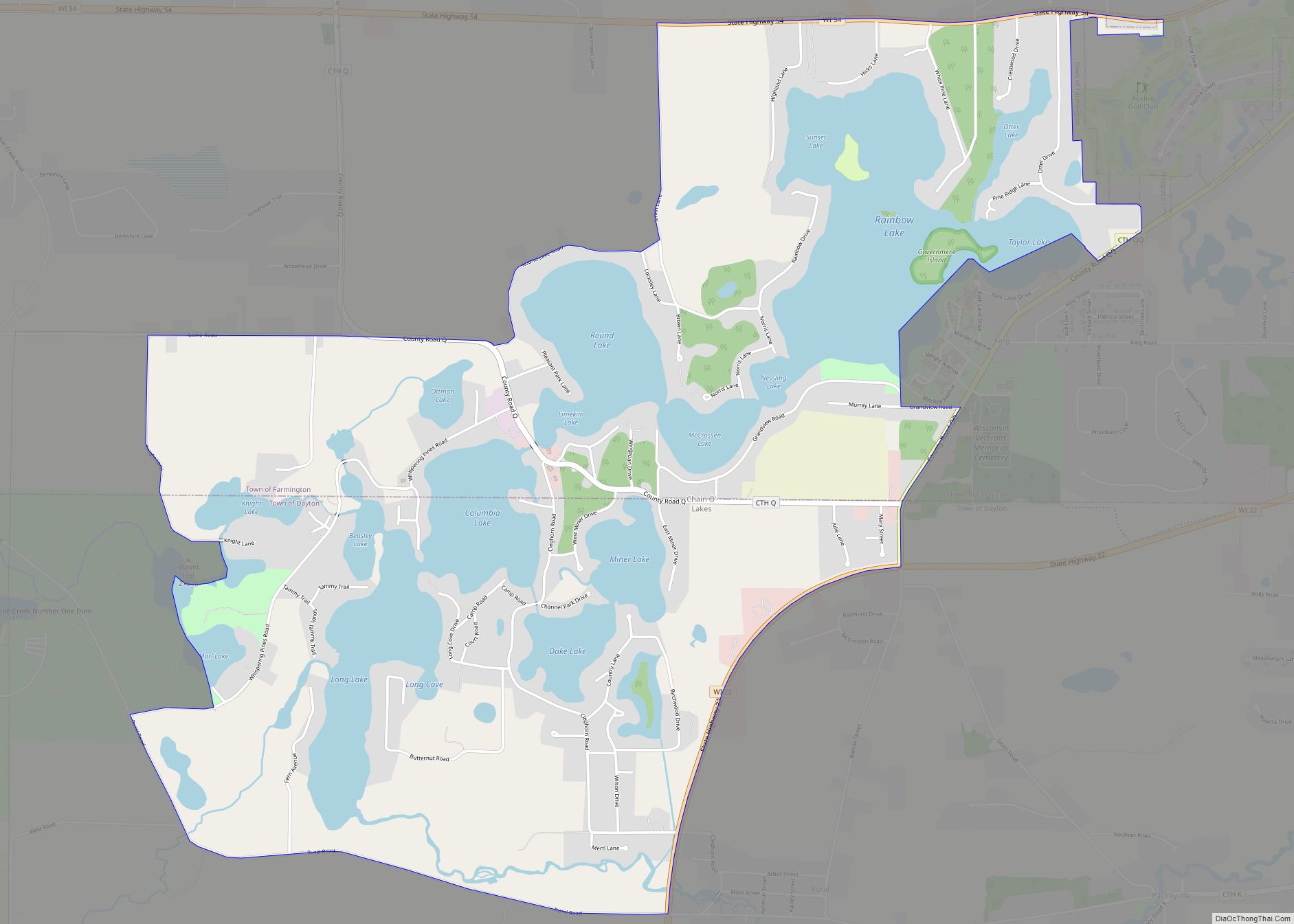 Map of Chain O' Lakes CDP