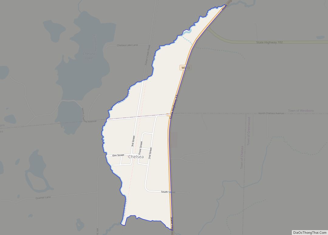 Map of Chelsea CDP, Wisconsin