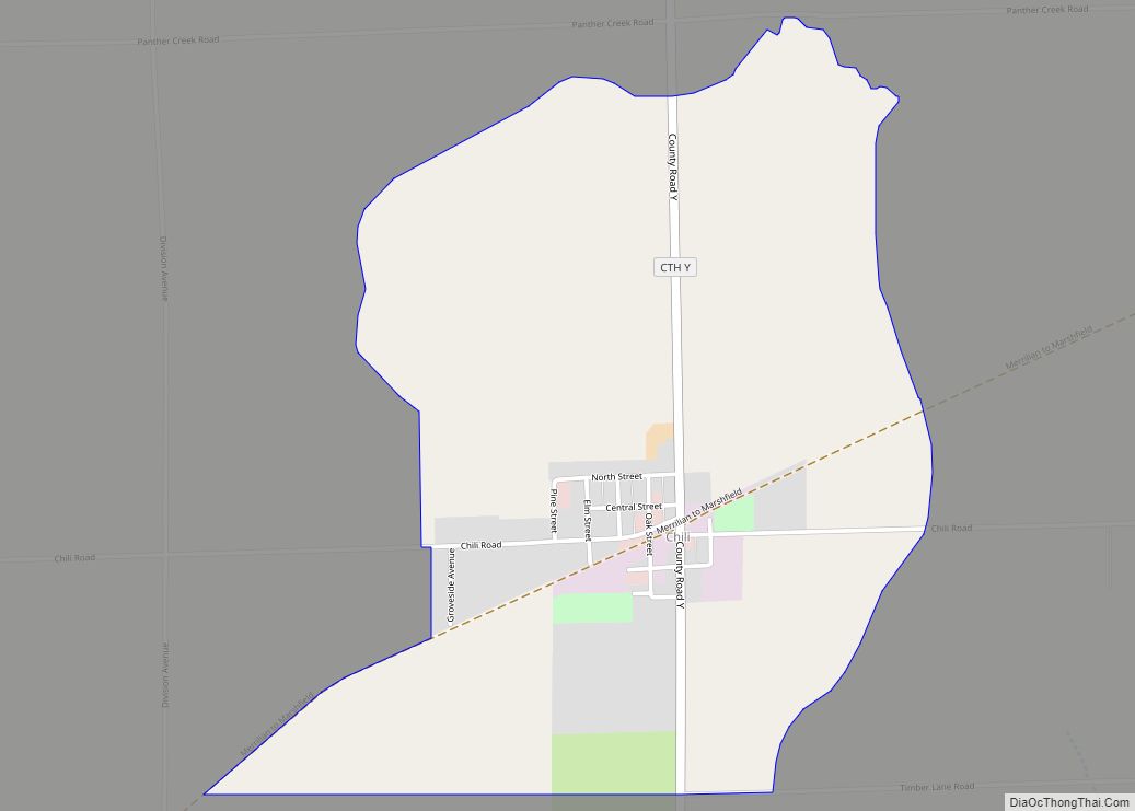 Map of Chili CDP, Wisconsin