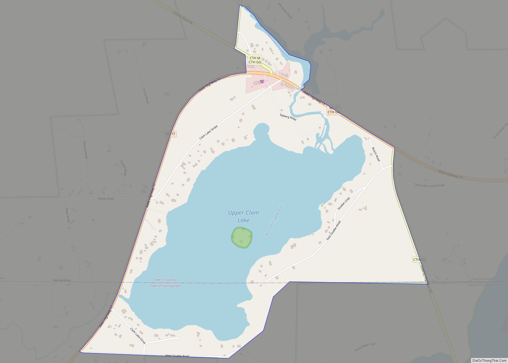 Map of Clam Lake CDP