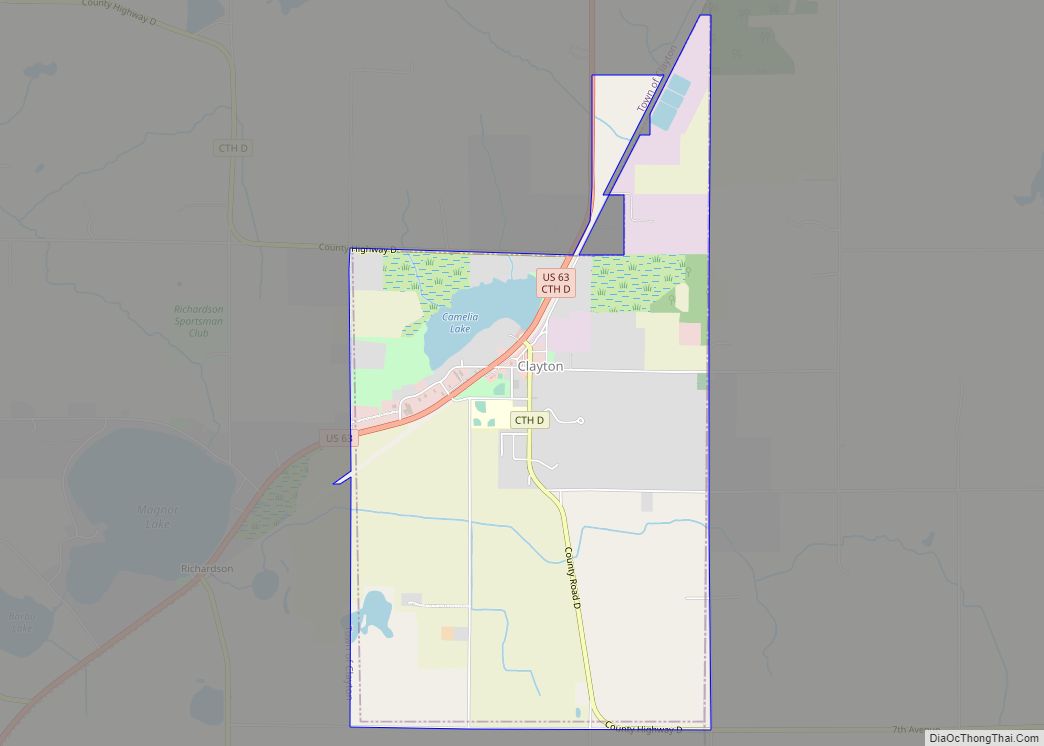 Map of Clayton village, Wisconsin