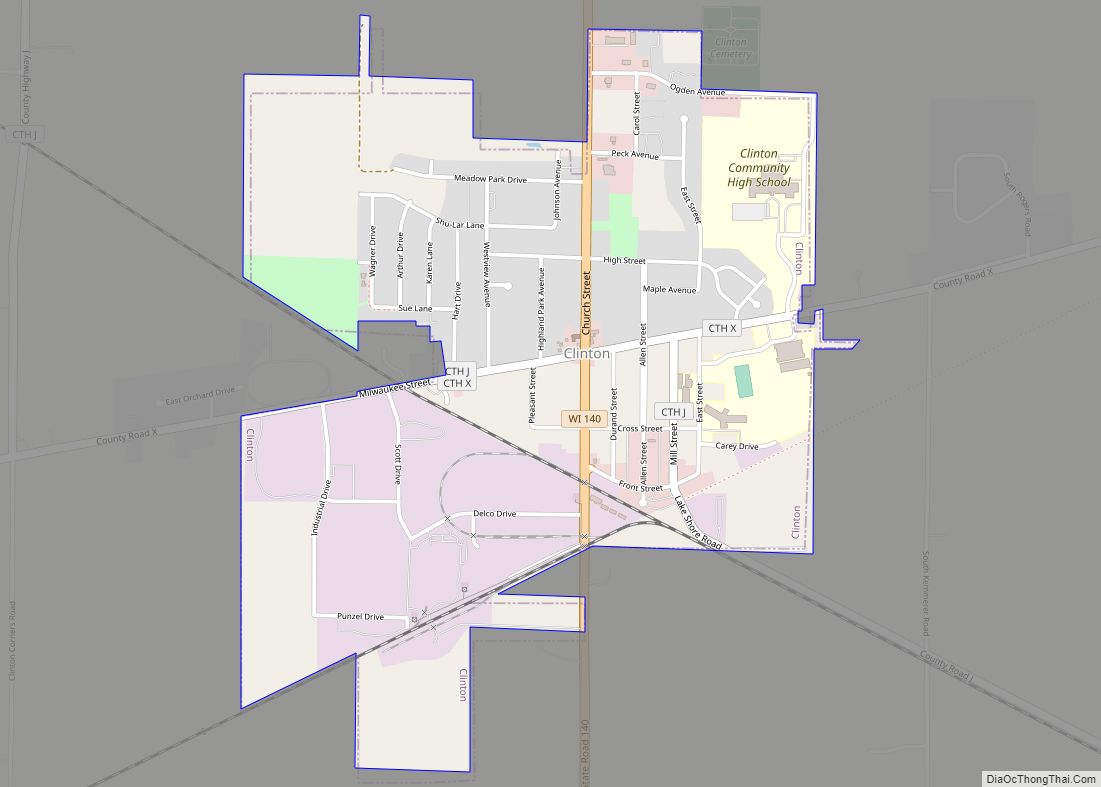 Map of Clinton village, Wisconsin