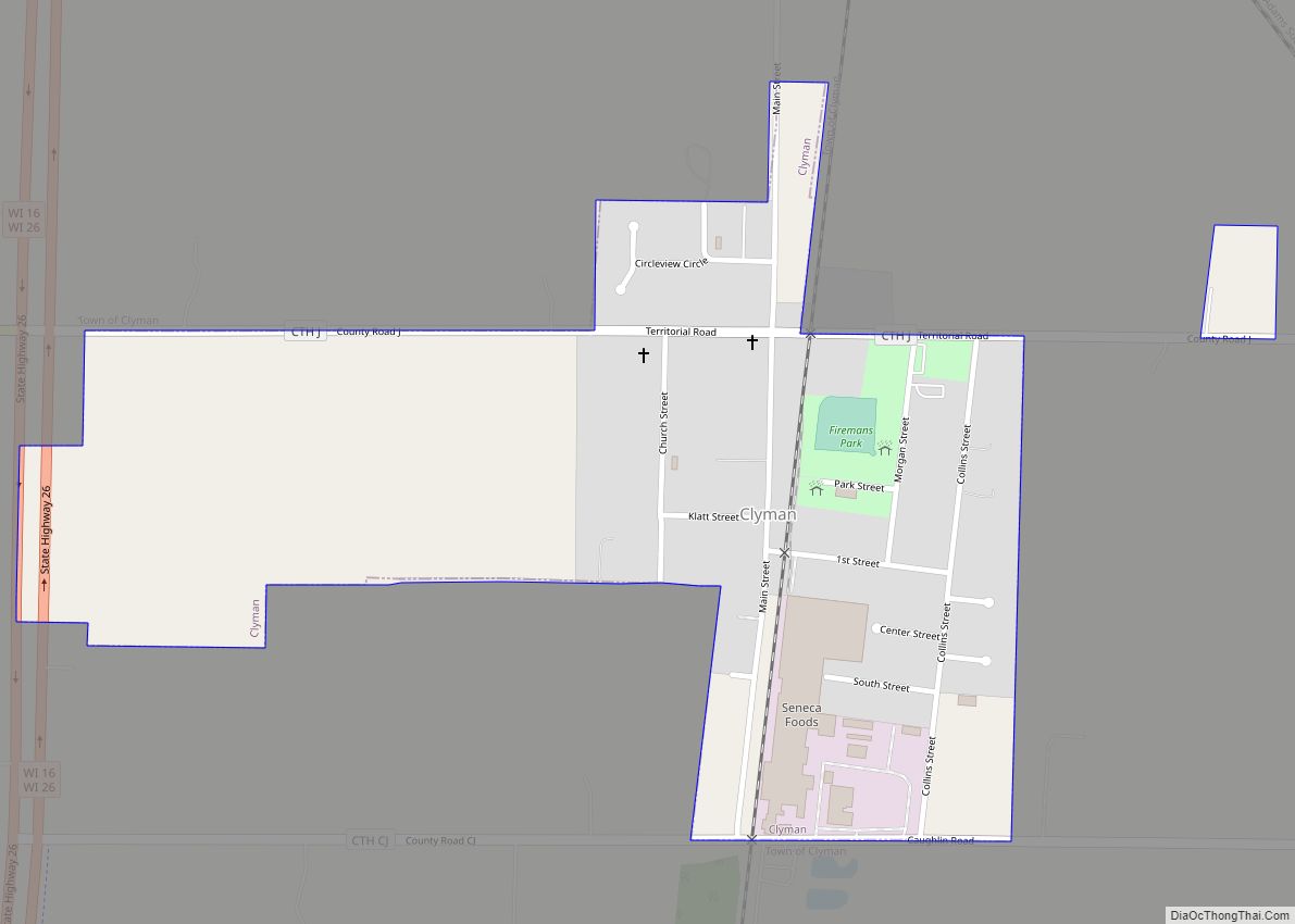 Map of Clyman village