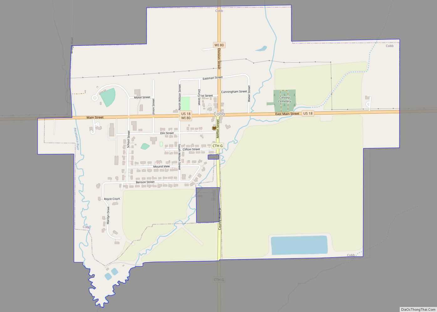 Map of Cobb village, Wisconsin