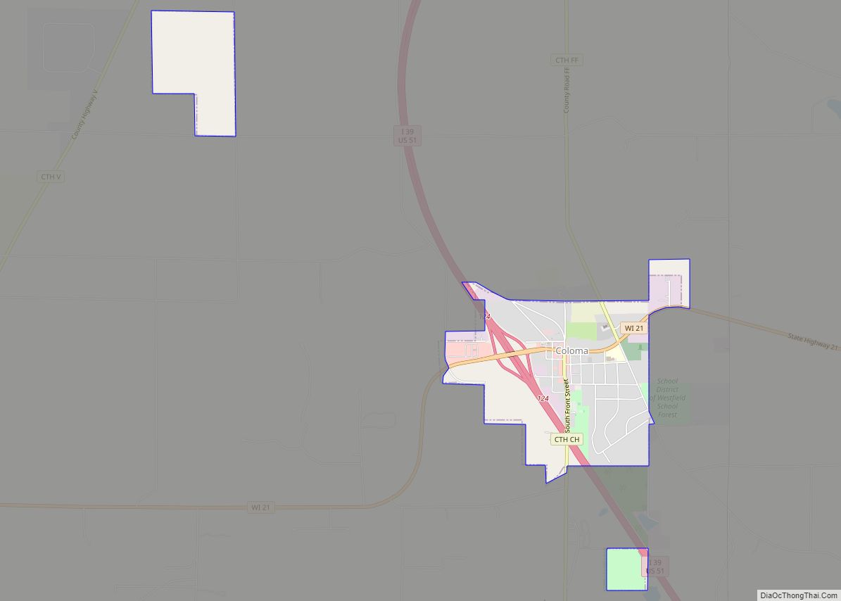 Map of Coloma village, Wisconsin