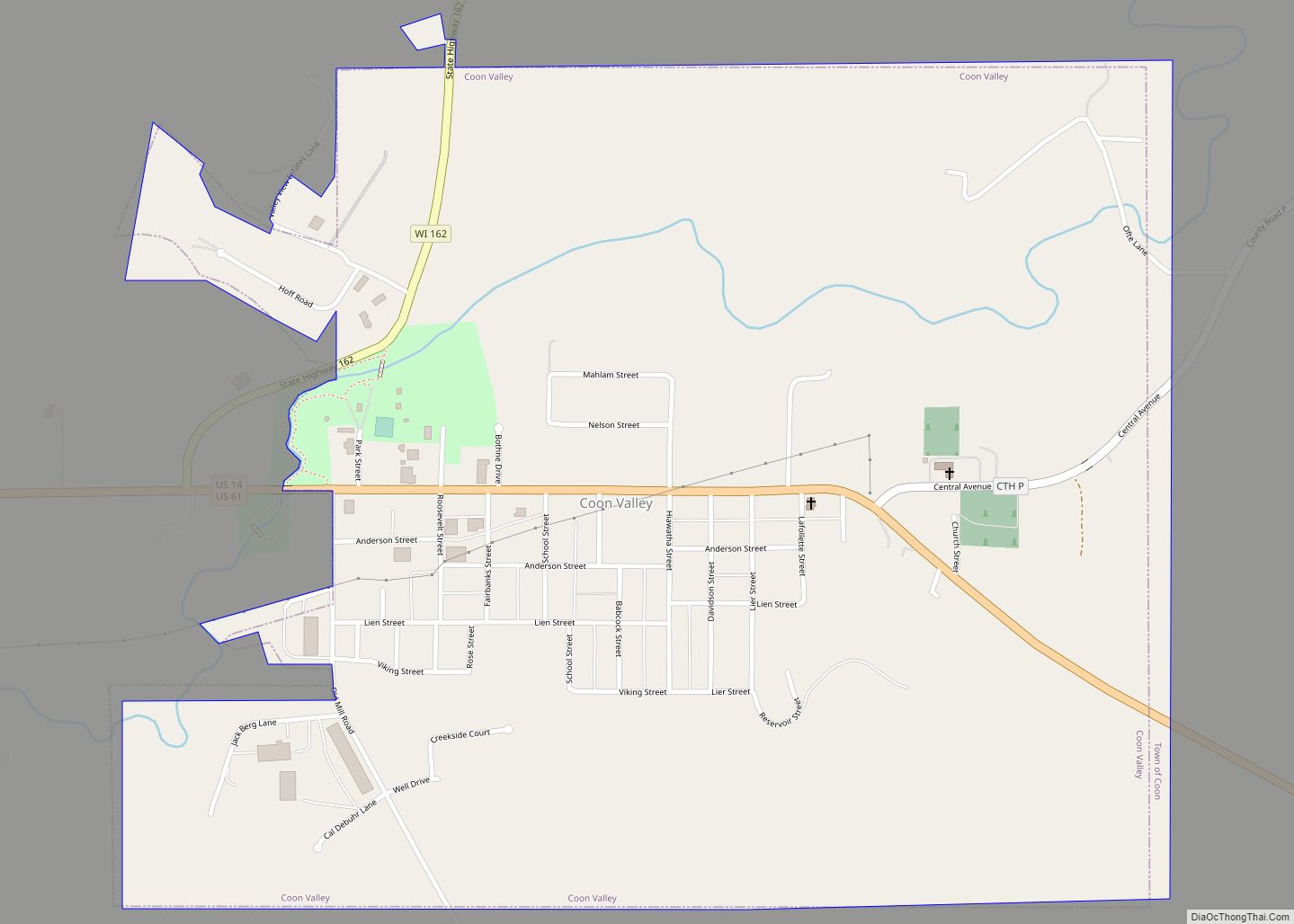 Map of Coon Valley village