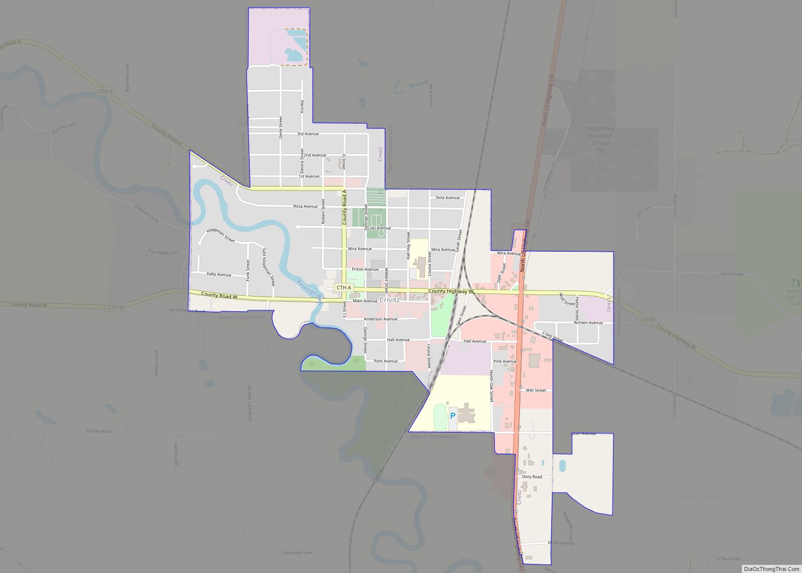 Map of Crivitz village