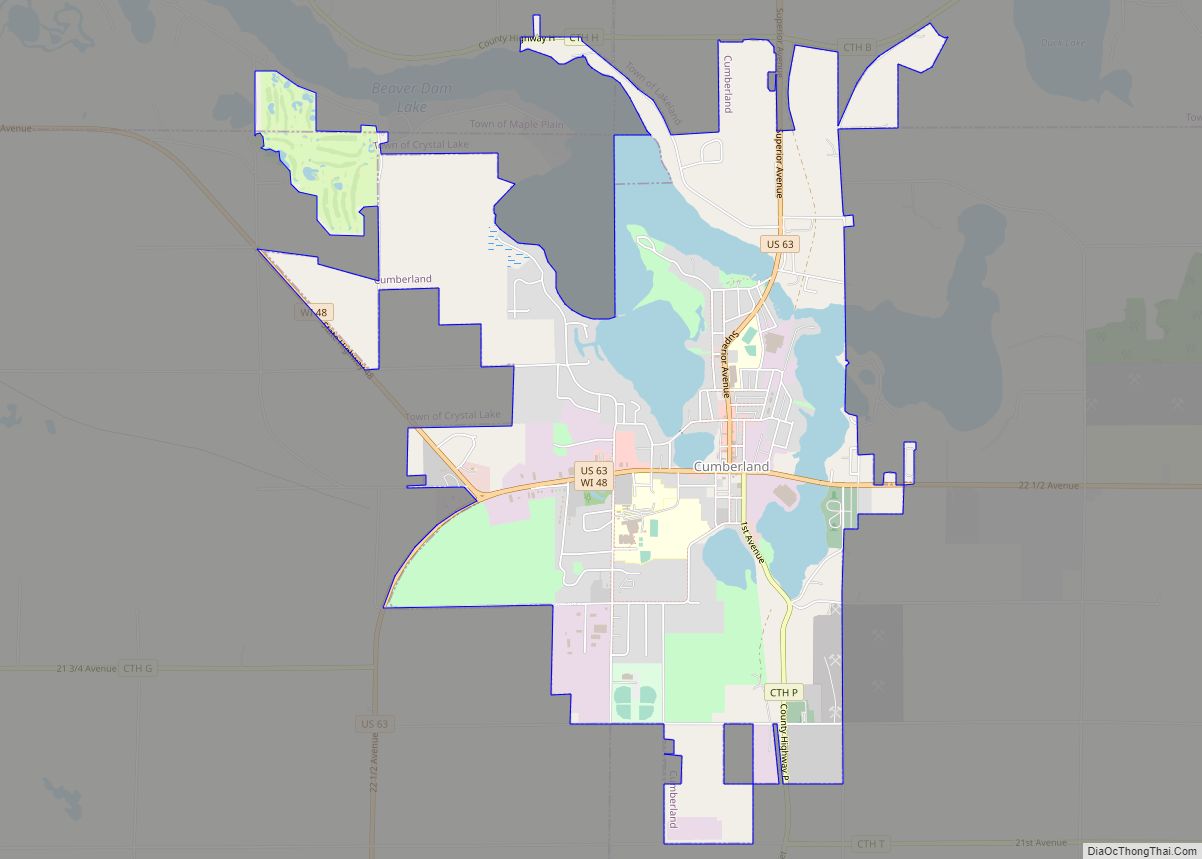 Map of Cumberland city, Wisconsin