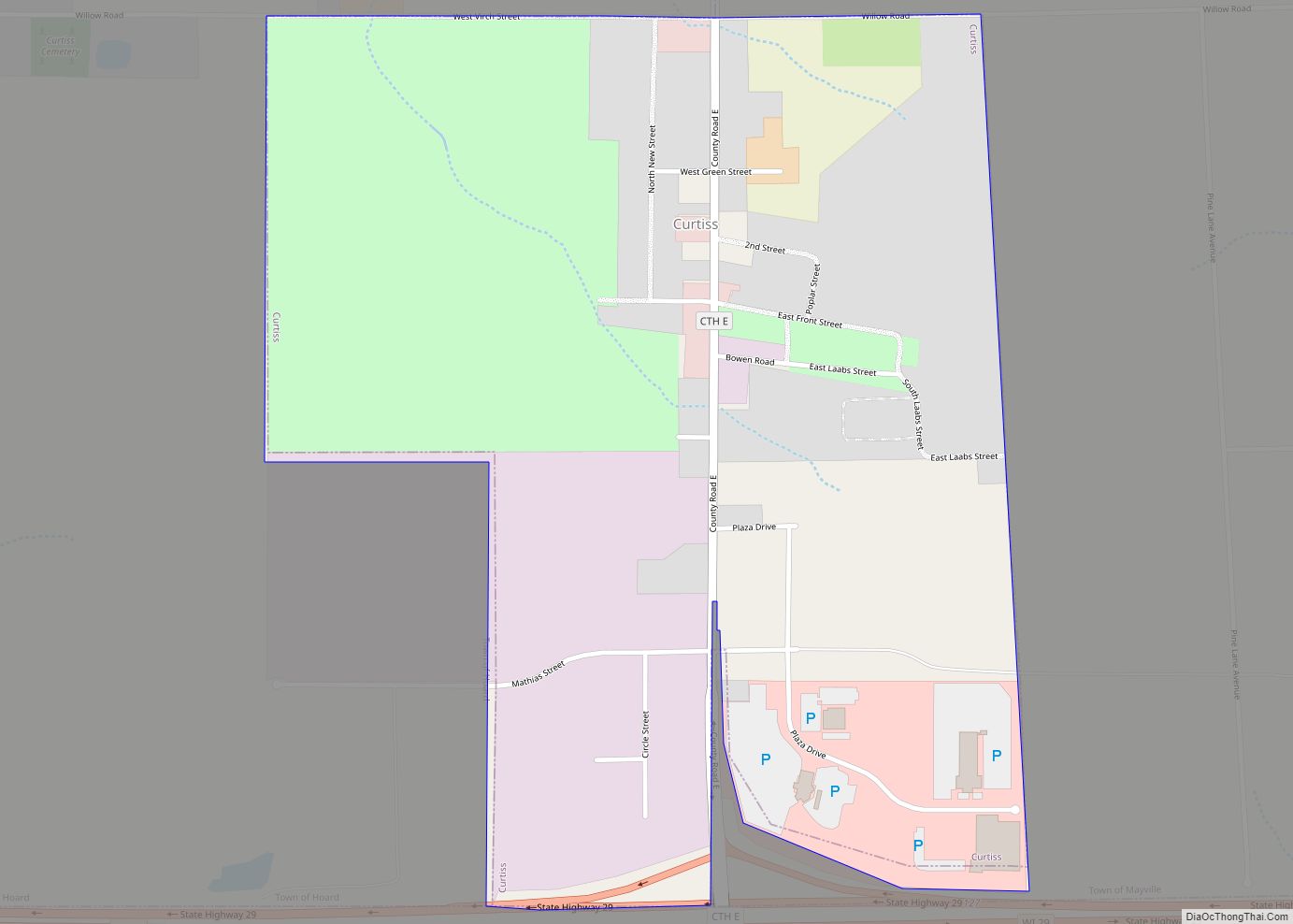 Map of Curtiss village