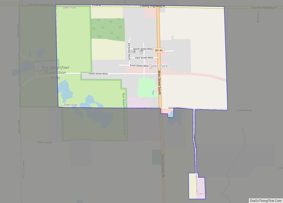 Map of Deer Park village, Wisconsin