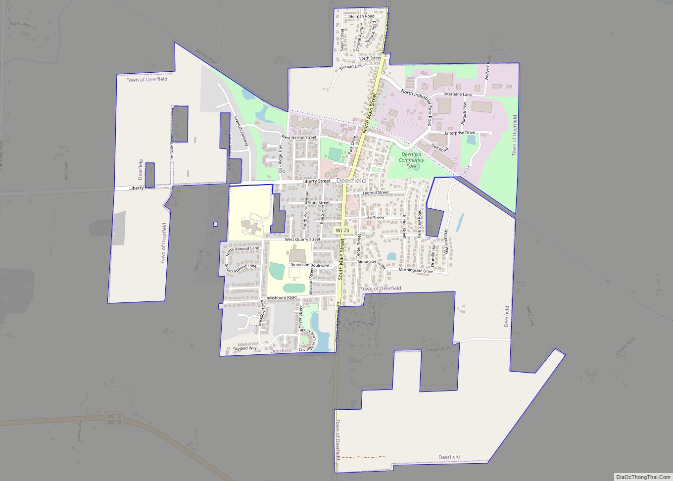 Map of Deerfield village, Wisconsin